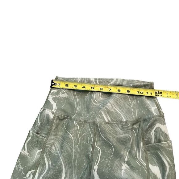 EARTH YOGA Green Marble Athletic Legging W/Pockets Size M - Picture 6 of 8